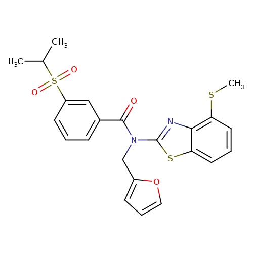 N-[(furan-2-yl)methyl]-N-[4-(methylsulfanyl)-1,3-benzothiazol-2-yl]-3-(propane-2-sulfonyl)benzamide