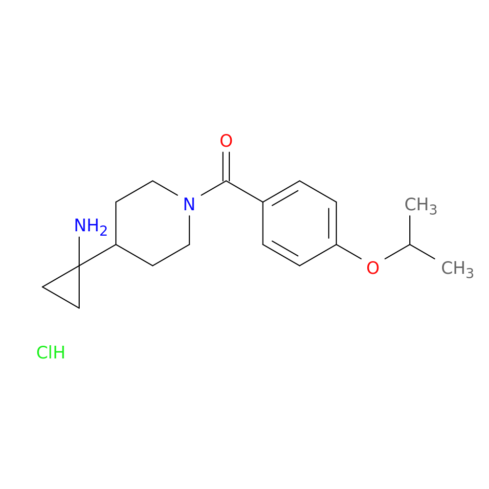 1-{1-[4-(propan-2-yloxy)benzoyl]piperidin-4-yl}cyclopropan-1-amine hydrochloride
