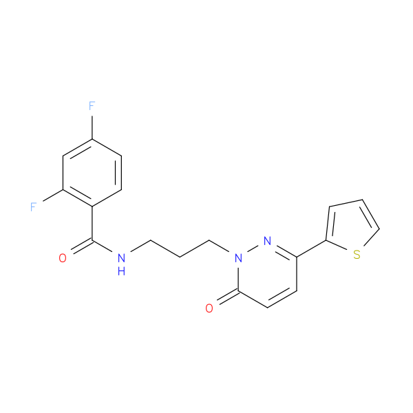 2,4-difluoro-N-{3-[6-oxo-3-(thiophen-2-yl)-1,6-dihydropyridazin-1-yl]propyl}benzamide