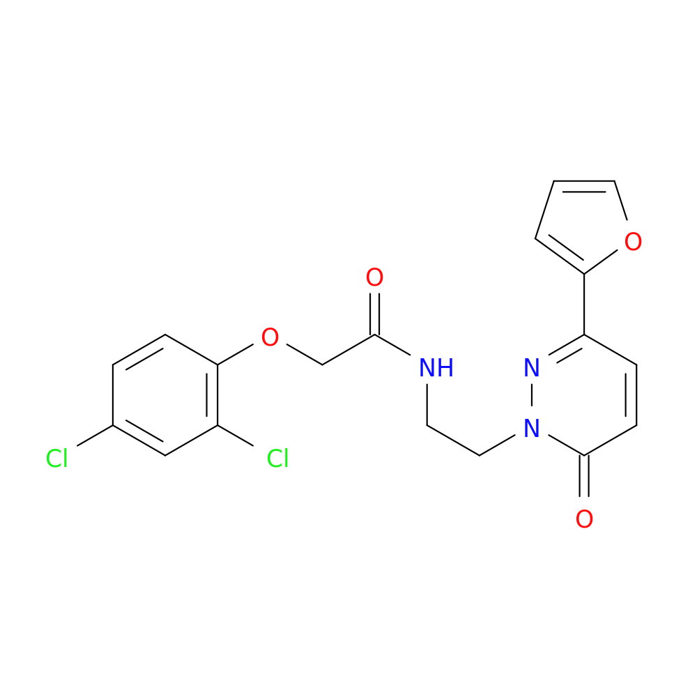 2-(2,4-dichlorophenoxy)-N-{2-[3-(furan-2-yl)-6-oxo-1,6-dihydropyridazin-1-yl]ethyl}acetamide