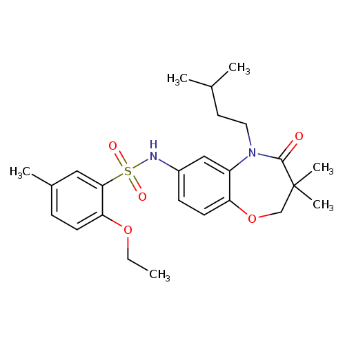 N-[3,3-dimethyl-5-(3-methylbutyl)-4-oxo-2,3,4,5-tetrahydro-1,5-benzoxazepin-7-yl]-2-ethoxy-5-methylbenzene-1-sulfonamide