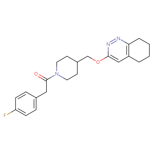 2-(4-fluorophenyl)-1-{4-[(5,6,7,8-tetrahydrocinnolin-3-yloxy)methyl]piperidin-1-yl}ethan-1-one