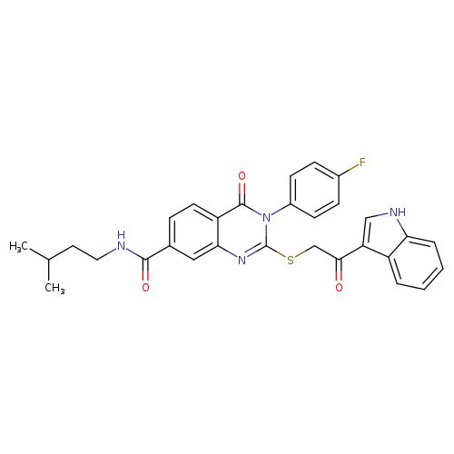 3-(4-fluorophenyl)-2-{[2-(1H-indol-3-yl)-2-oxoethyl]sulfanyl}-N-(3-methylbutyl)-4-oxo-3,4-dihydroquinazoline-7-carboxamide