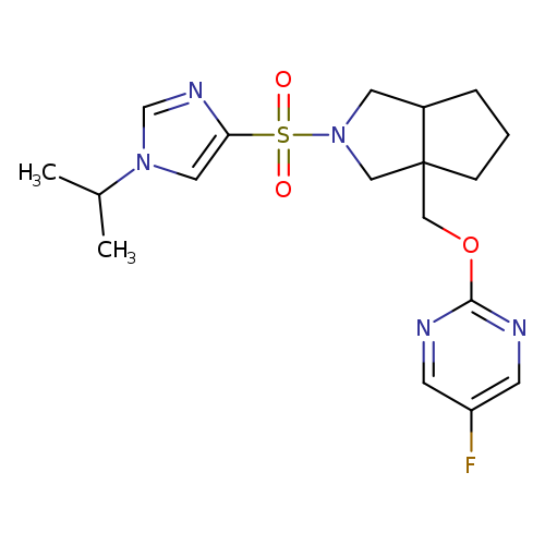 5-fluoro-2-[(2-{[1-(propan-2-yl)-1H-imidazol-4-yl]sulfonyl}-octahydrocyclopenta[c]pyrrol-3a-yl)methoxy]pyrimidine