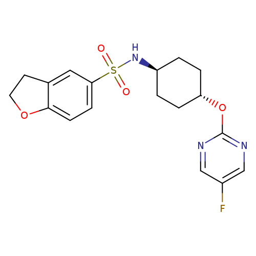 N-[(1r,4r)-4-[(5-fluoropyrimidin-2-yl)oxy]cyclohexyl]-2,3-dihydro-1-benzofuran-5-sulfonamide