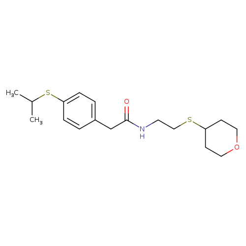 N-[2-(oxan-4-ylsulfanyl)ethyl]-2-[4-(propan-2-ylsulfanyl)phenyl]acetamide
