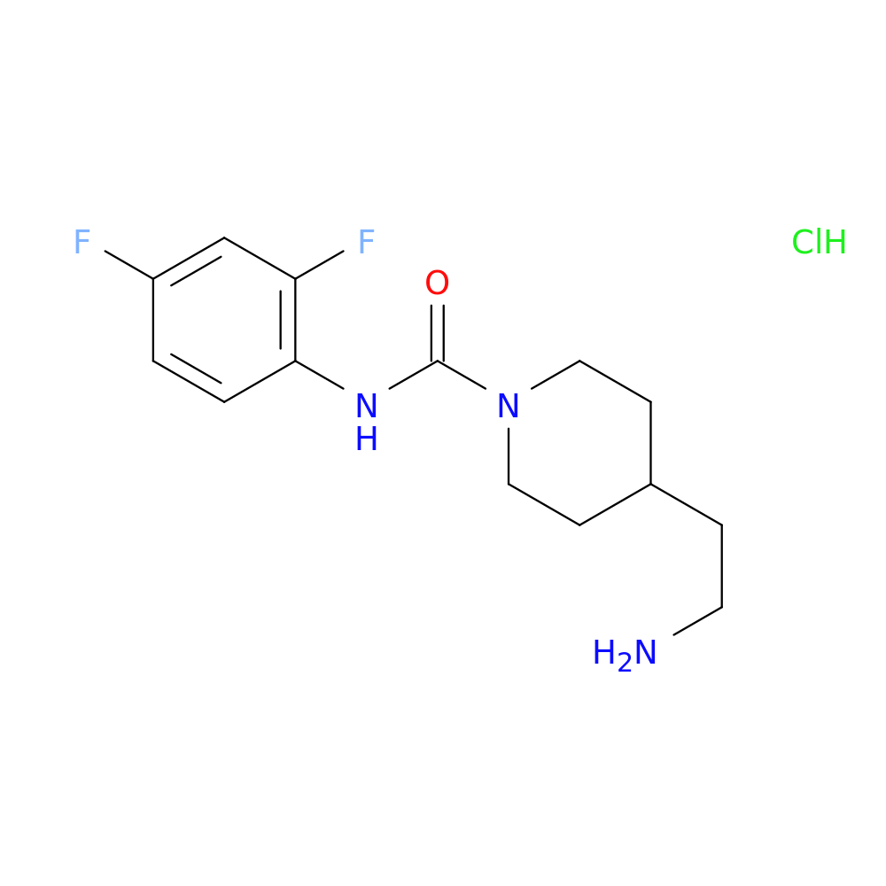 4-(2-aminoethyl)-N-(2,4-difluorophenyl)piperidine-1-carboxamide hydrochloride