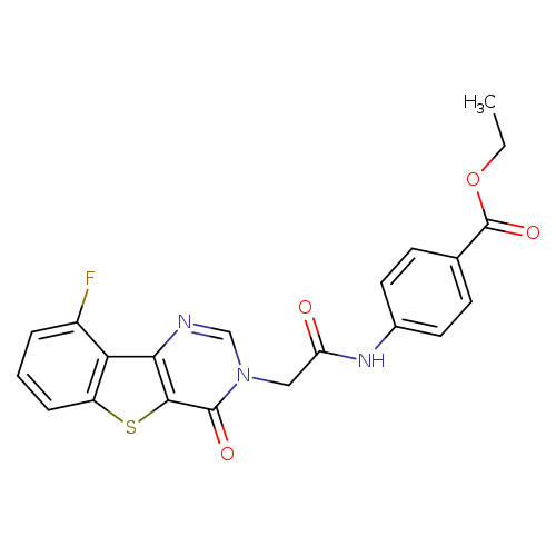 ethyl 4-(2-{13-fluoro-6-oxo-8-thia-3,5-diazatricyclo[7.4.0.0^{2,7}]trideca-1(13),2(7),3,9,11-pentaen-5-yl}acetamido)benzoate