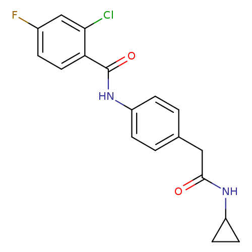2-chloro-N-{4-[(cyclopropylcarbamoyl)methyl]phenyl}-4-fluorobenzamide