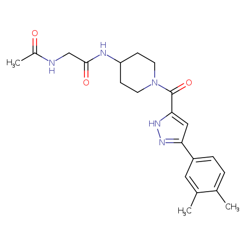 N-{1-[3-(3,4-dimethylphenyl)-1H-pyrazole-5-carbonyl]piperidin-4-yl}-2-acetamidoacetamide