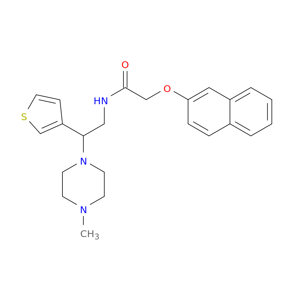 N-[2-(4-methylpiperazin-1-yl)-2-(thiophen-3-yl)ethyl]-2-(naphthalen-2-yloxy)acetamide