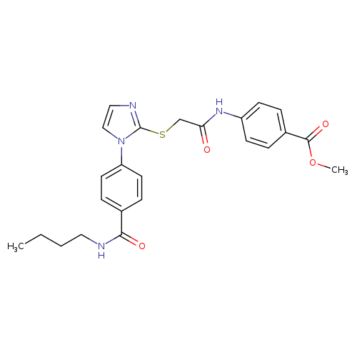 methyl 4-[2-({1-[4-(butylcarbamoyl)phenyl]-1H-imidazol-2-yl}sulfanyl)acetamido]benzoate
