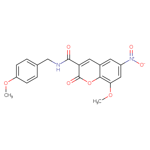 8-methoxy-N-[(4-methoxyphenyl)methyl]-6-nitro-2-oxo-2H-chromene-3-carboxamide
