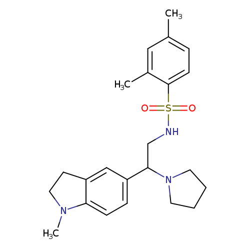 2,4-dimethyl-N-[2-(1-methyl-2,3-dihydro-1H-indol-5-yl)-2-(pyrrolidin-1-yl)ethyl]benzene-1-sulfonamide