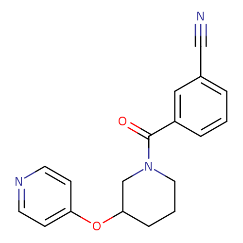 3-[3-(pyridin-4-yloxy)piperidine-1-carbonyl]benzonitrile