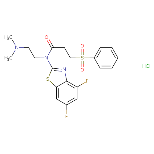 3-(benzenesulfonyl)-N-(4,6-difluoro-1,3-benzothiazol-2-yl)-N-[2-(dimethylamino)ethyl]propanamide hydrochloride
