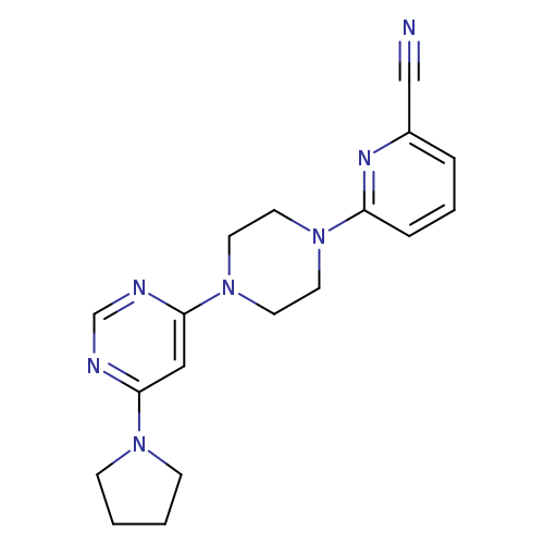 6-{4-[6-(pyrrolidin-1-yl)pyrimidin-4-yl]piperazin-1-yl}pyridine-2-carbonitrile