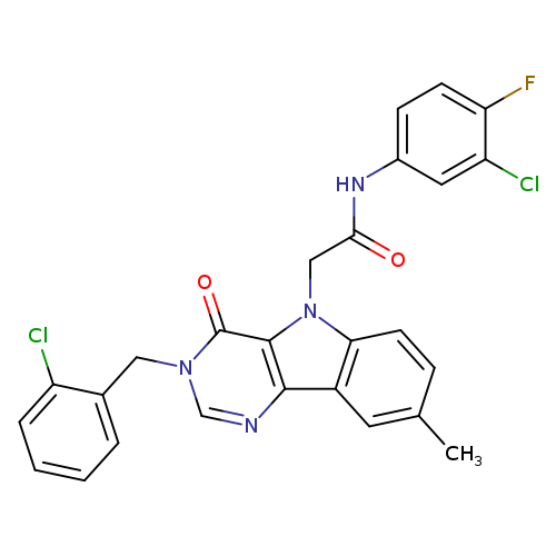 N-(3-chloro-4-fluorophenyl)-2-{3-[(2-chlorophenyl)methyl]-8-methyl-4-oxo-3H,4H,5H-pyrimido[5,4-b]indol-5-yl}acetamide
