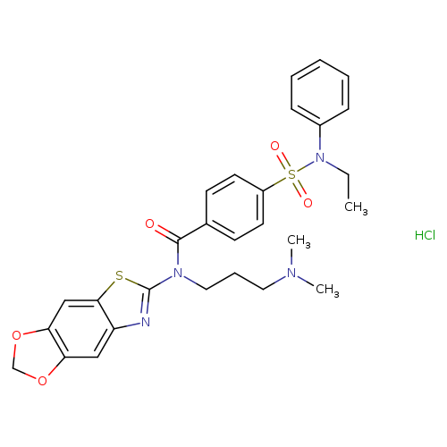N-[3-(dimethylamino)propyl]-N-{4,6-dioxa-10-thia-12-azatricyclo[7.3.0.0^{3,7}]dodeca-1(9),2,7,11-tetraen-11-yl}-4-[ethyl(phenyl)sulfamoyl]benzamide hydrochloride