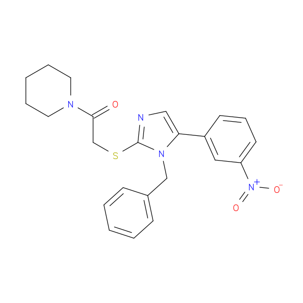 2-{[1-benzyl-5-(3-nitrophenyl)-1H-imidazol-2-yl]sulfanyl}-1-(piperidin-1-yl)ethan-1-one