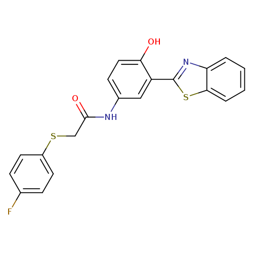 N-[3-(1,3-benzothiazol-2-yl)-4-hydroxyphenyl]-2-[(4-fluorophenyl)sulfanyl]acetamide