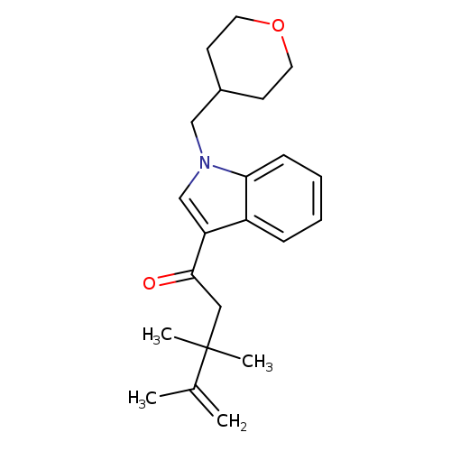 3,3,4-trimethyl-1-(1-((tetrahydro-2H-pyran-4-yl)methyl)-1H-indol-3-yl)pent-4-en-1-one
