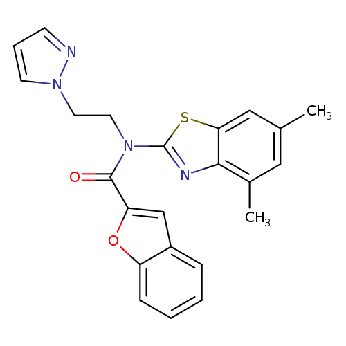 N-(4,6-dimethyl-1,3-benzothiazol-2-yl)-N-[2-(1H-pyrazol-1-yl)ethyl]-1-benzofuran-2-carboxamide