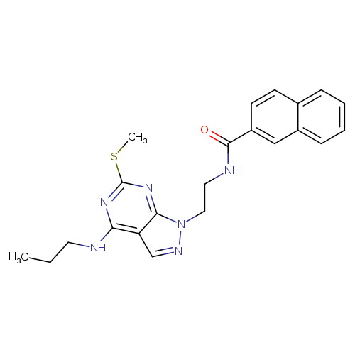 N-{2-[6-(methylsulfanyl)-4-(propylamino)-1H-pyrazolo[3,4-d]pyrimidin-1-yl]ethyl}naphthalene-2-carboxamide