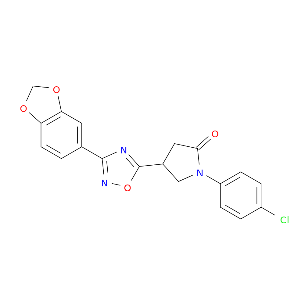 4-[3-(2H-1,3-benzodioxol-5-yl)-1,2,4-oxadiazol-5-yl]-1-(4-chlorophenyl)pyrrolidin-2-one