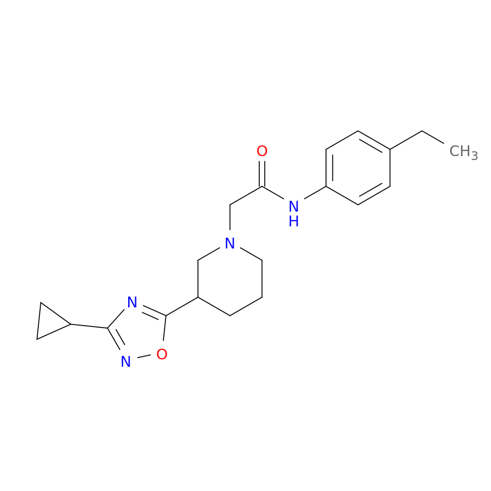 2-[3-(3-cyclopropyl-1,2,4-oxadiazol-5-yl)piperidin-1-yl]-N-(4-ethylphenyl)acetamide