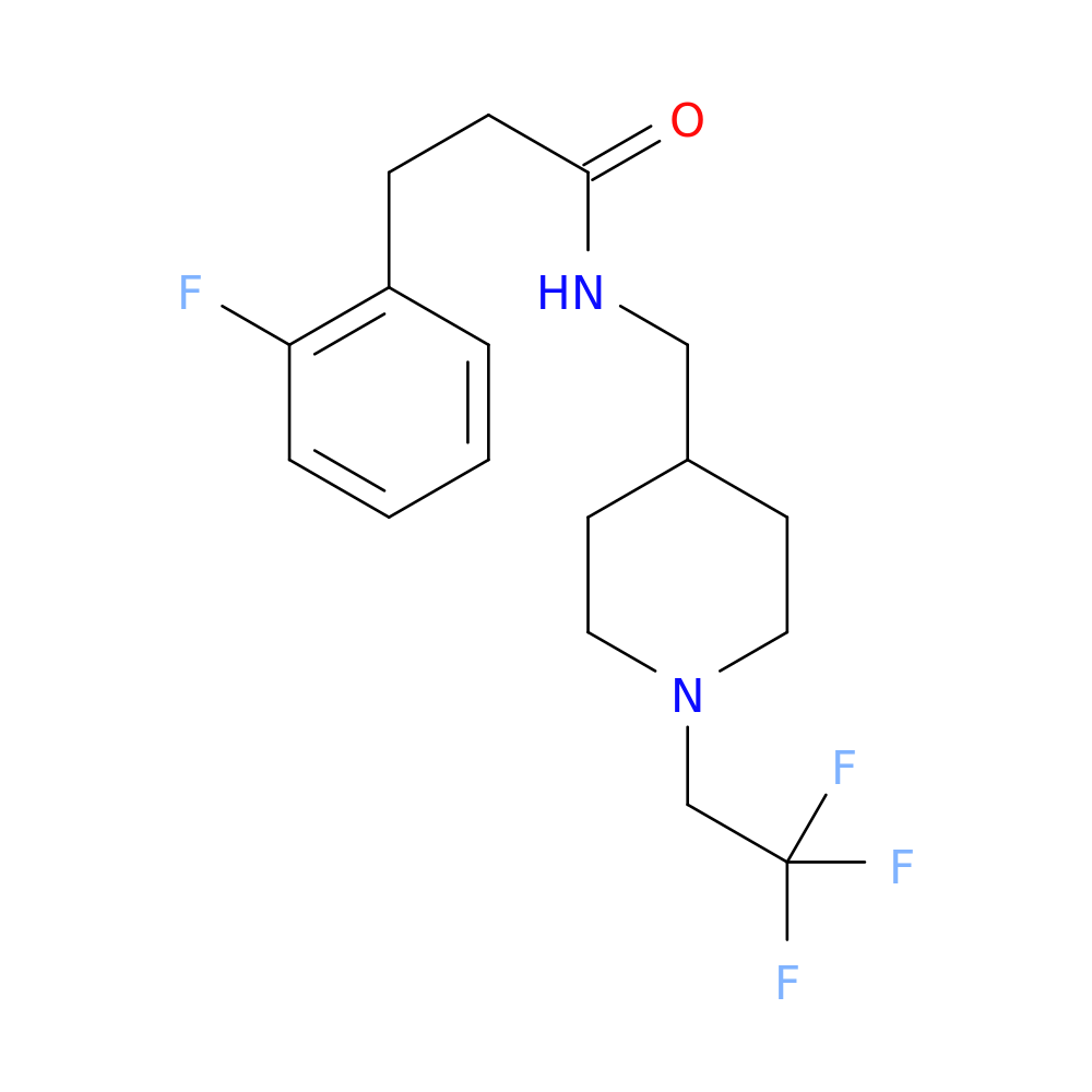 3-(2-fluorophenyl)-N-{[1-(2,2,2-trifluoroethyl)piperidin-4-yl]methyl}propanamide
