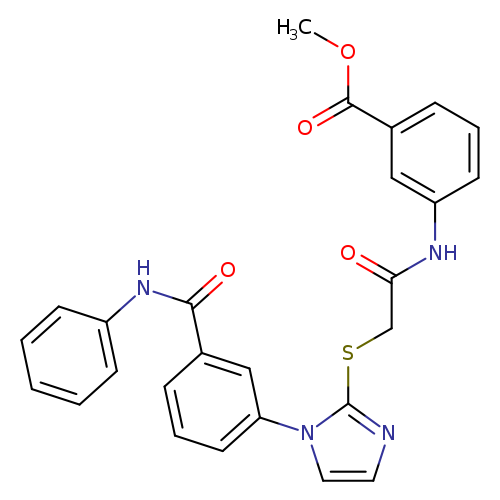 methyl 3-[2-({1-[3-(phenylcarbamoyl)phenyl]-1H-imidazol-2-yl}sulfanyl)acetamido]benzoate