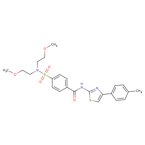 4-[bis(2-methoxyethyl)sulfamoyl]-N-[4-(4-methylphenyl)-1,3-thiazol-2-yl]benzamide