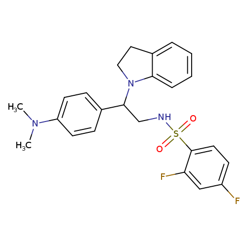 N-[2-(2,3-dihydro-1H-indol-1-yl)-2-[4-(dimethylamino)phenyl]ethyl]-2,4-difluorobenzene-1-sulfonamide