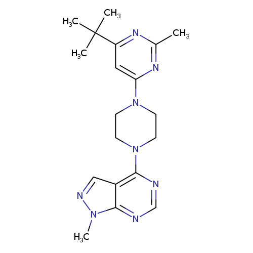 4-tert-butyl-2-methyl-6-(4-{1-methyl-1H-pyrazolo[3,4-d]pyrimidin-4-yl}piperazin-1-yl)pyrimidine