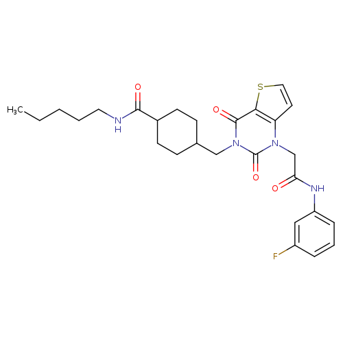 4-[(1-{[(3-fluorophenyl)carbamoyl]methyl}-2,4-dioxo-1H,2H,3H,4H-thieno[3,2-d]pyrimidin-3-yl)methyl]-N-pentylcyclohexane-1-carboxamide