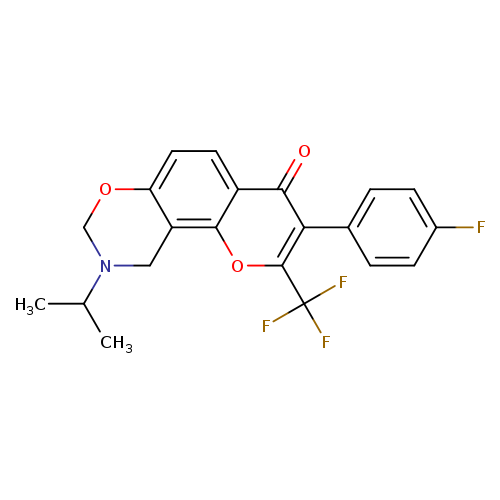 3-(4-fluorophenyl)-9-(propan-2-yl)-2-(trifluoromethyl)-4H,8H,9H,10H-chromeno[8,7-e][1,3]oxazin-4-one