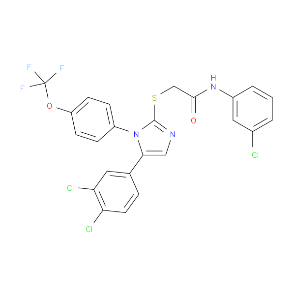 N-(3-chlorophenyl)-2-{[5-(3,4-dichlorophenyl)-1-[4-(trifluoromethoxy)phenyl]-1H-imidazol-2-yl]sulfanyl}acetamide