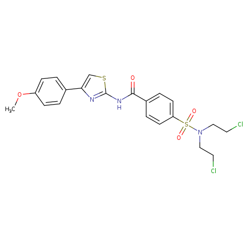 4-[bis(2-chloroethyl)sulfamoyl]-N-[4-(4-methoxyphenyl)-1,3-thiazol-2-yl]benzamide