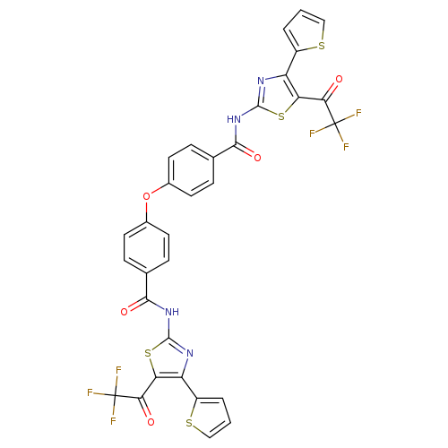 N-[4-(thiophen-2-yl)-5-(2,2,2-trifluoroacetyl)-1,3-thiazol-2-yl]-4-(4-{[4-(thiophen-2-yl)-5-(2,2,2-trifluoroacetyl)-1,3-thiazol-2-yl]carbamoyl}phenoxy)benzamide