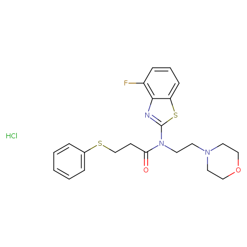 N-(4-fluoro-1,3-benzothiazol-2-yl)-N-[2-(morpholin-4-yl)ethyl]-3-(phenylsulfanyl)propanamide hydrochloride