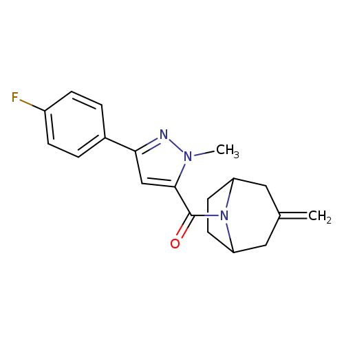 8-[3-(4-fluorophenyl)-1-methyl-1H-pyrazole-5-carbonyl]-3-methylidene-8-azabicyclo[3.2.1]octane