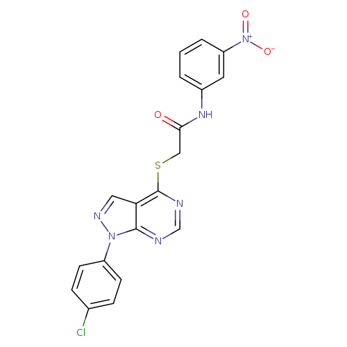 2-{[1-(4-chlorophenyl)-1H-pyrazolo[3,4-d]pyrimidin-4-yl]sulfanyl}-N-(3-nitrophenyl)acetamide