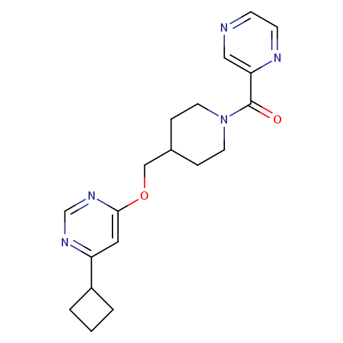 4-cyclobutyl-6-{[1-(pyrazine-2-carbonyl)piperidin-4-yl]methoxy}pyrimidine