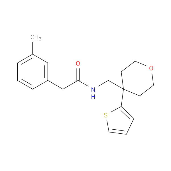 2-(3-methylphenyl)-N-{[4-(thiophen-2-yl)oxan-4-yl]methyl}acetamide