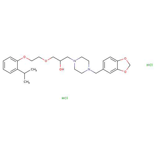 1-{4-[(2H-1,3-benzodioxol-5-yl)methyl]piperazin-1-yl}-3-{2-[2-(propan-2-yl)phenoxy]ethoxy}propan-2-ol dihydrochloride