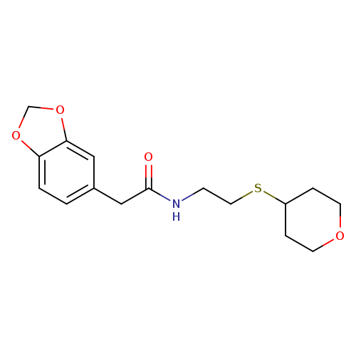 2-(2H-1,3-benzodioxol-5-yl)-N-[2-(oxan-4-ylsulfanyl)ethyl]acetamide