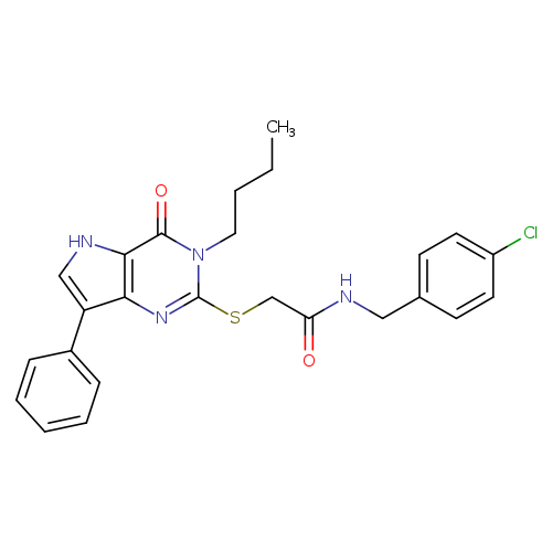2-({3-butyl-4-oxo-7-phenyl-3H,4H,5H-pyrrolo[3,2-d]pyrimidin-2-yl}sulfanyl)-N-[(4-chlorophenyl)methyl]acetamide