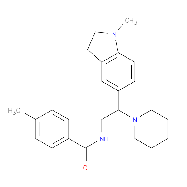 4-methyl-N-[2-(1-methyl-2,3-dihydro-1H-indol-5-yl)-2-(piperidin-1-yl)ethyl]benzamide