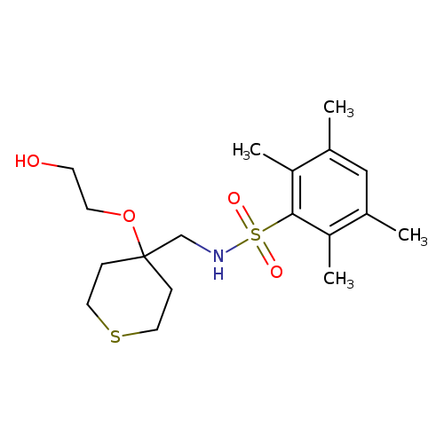 N-{[4-(2-hydroxyethoxy)thian-4-yl]methyl}-2,3,5,6-tetramethylbenzene-1-sulfonamide